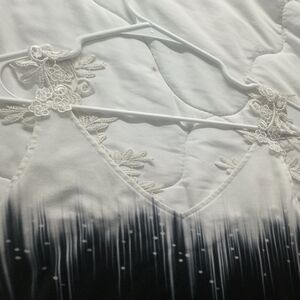 Elegant Ombre Lace Trim Blouse